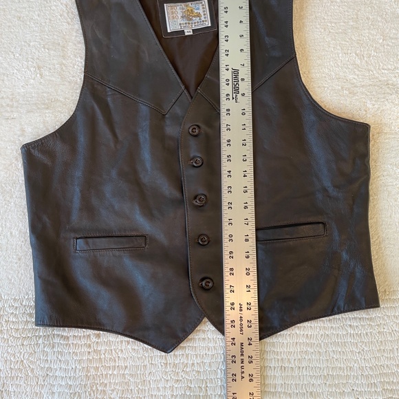 Vintage Fundamental Fashion Gino Leather Vest Euro Style Brown Men's Size 44 - Picture 13 of 13